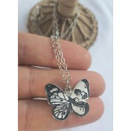 BLACK SKULL BUTTERFLY KOLYE