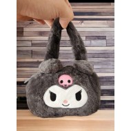 Harajuku Anime Kuromi Gri Peluş Çanta