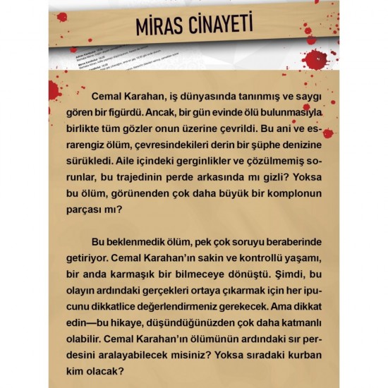 Dedektif Cinayet Çözme Oyunu - Miras Cinayeti