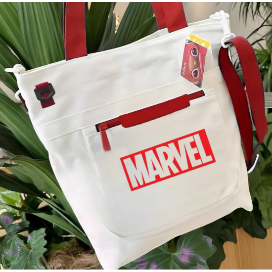 Marvel Kırmızı Kanvas Postacı Çantası